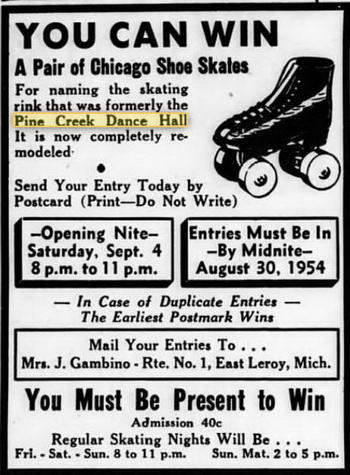 Pine Creek Dance Hall - Converted To Roller Rink 27 Aug 1954 (newer photo)